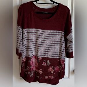 Maurices Maroon Knit Top